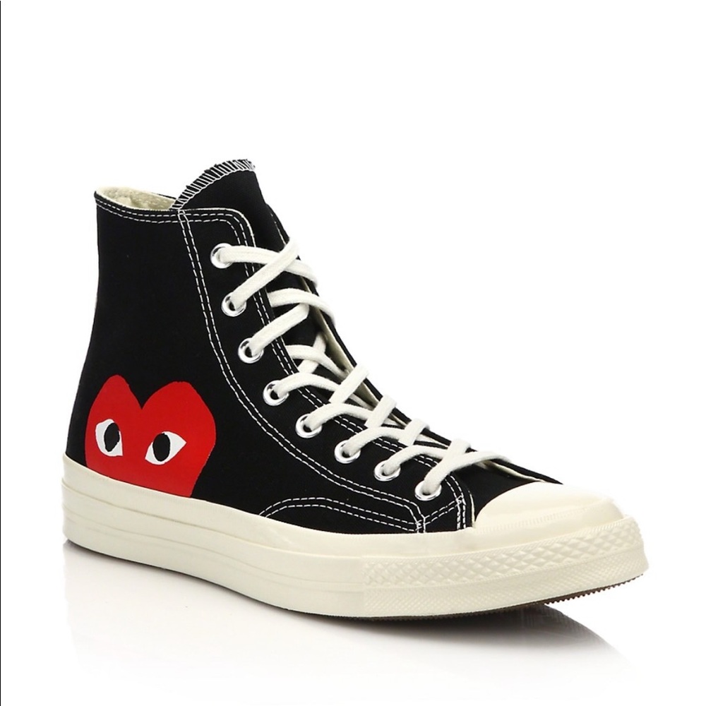 Used black high top Comme Des Garçons PLAY converse